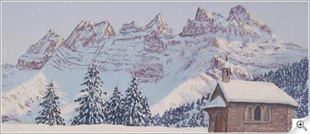 Peinture Chapelle des Crozets et Dents du Midi