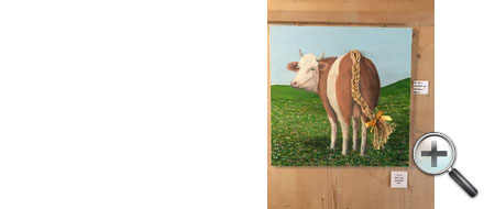 Jacqueline, vache sur bois