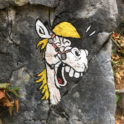 Jolly Jumper, peinture sur rochers