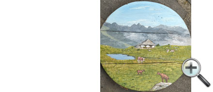 Paysage de montagne et vaches